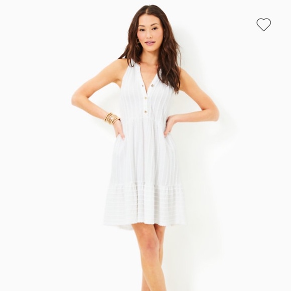 Lilly Pulitzer Lennox swing Dress is white. - Picture 3 of 3